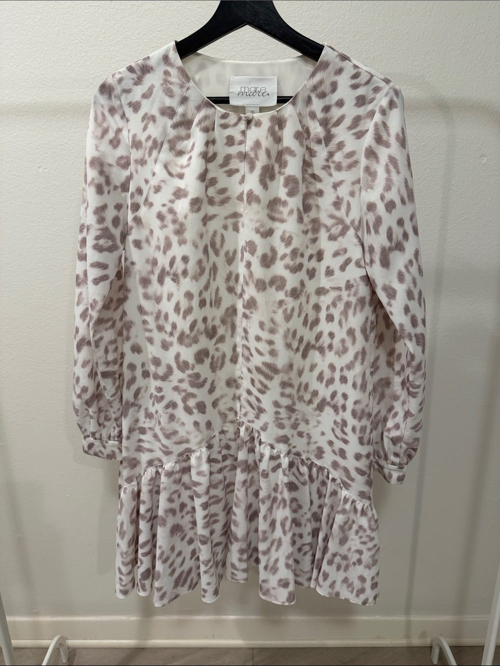 Leopard Print Ruffle Mini Dress